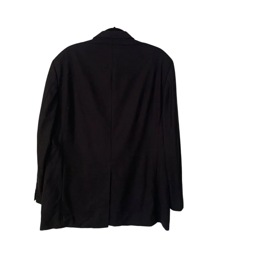 Brooks Brothers 346 Mens Black Wool 2 Button Blazer 45R Preppy Office Formal